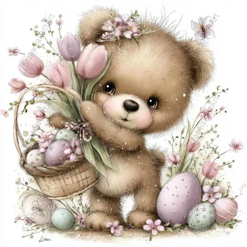 Sweet Easter Characters Tshirt Cliparts