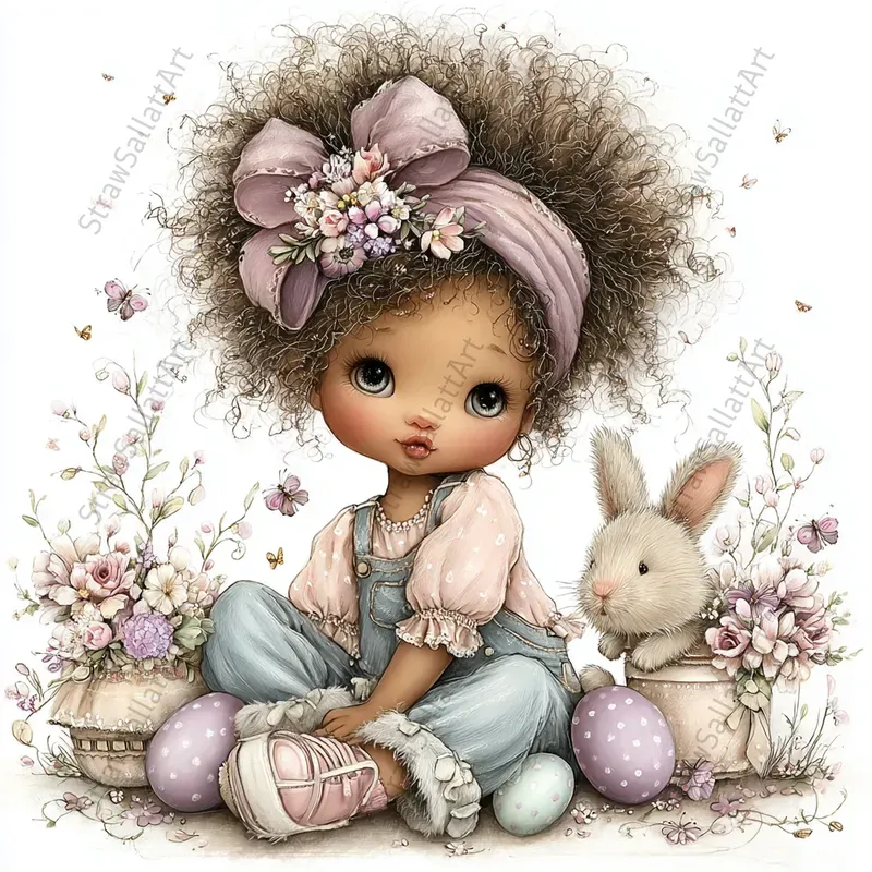 Sweet Easter Characters Tshirt Cliparts