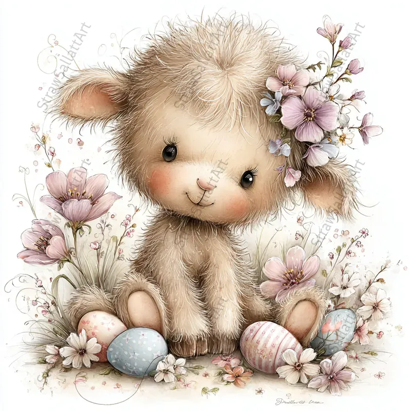 Sweet Easter Characters Tshirt Cliparts