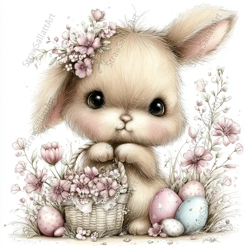 Sweet Easter Characters Tshirt Cliparts