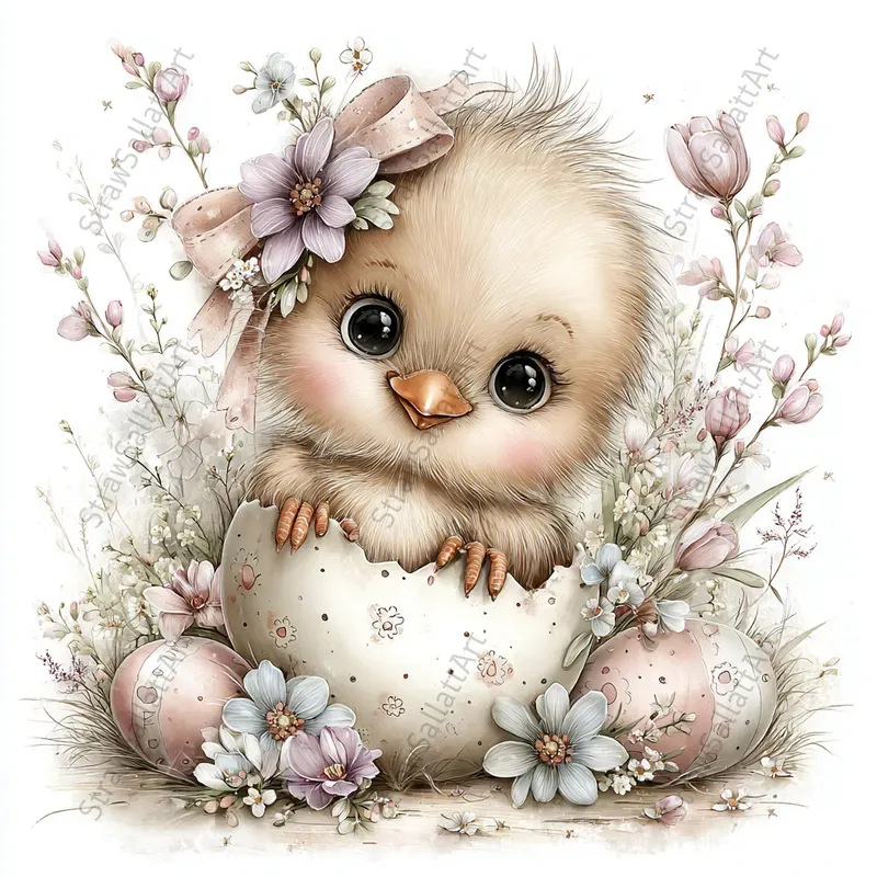 Sweet Easter Characters Tshirt Cliparts