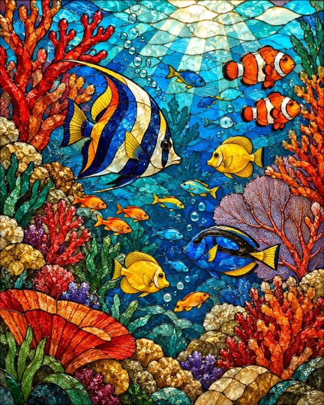 Stained Glass Nature Panels
