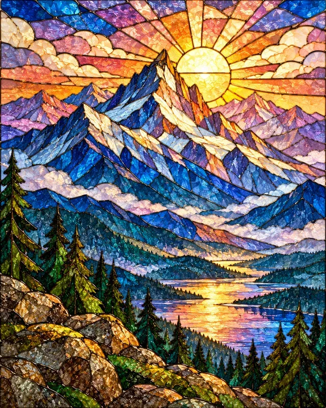 Stained Glass Nature Panels