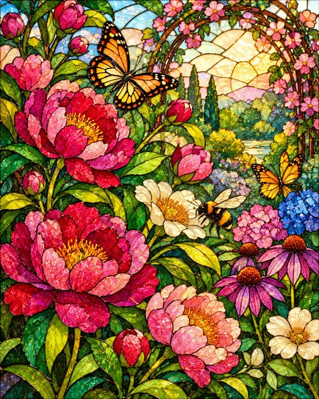Stained Glass Nature Panels
