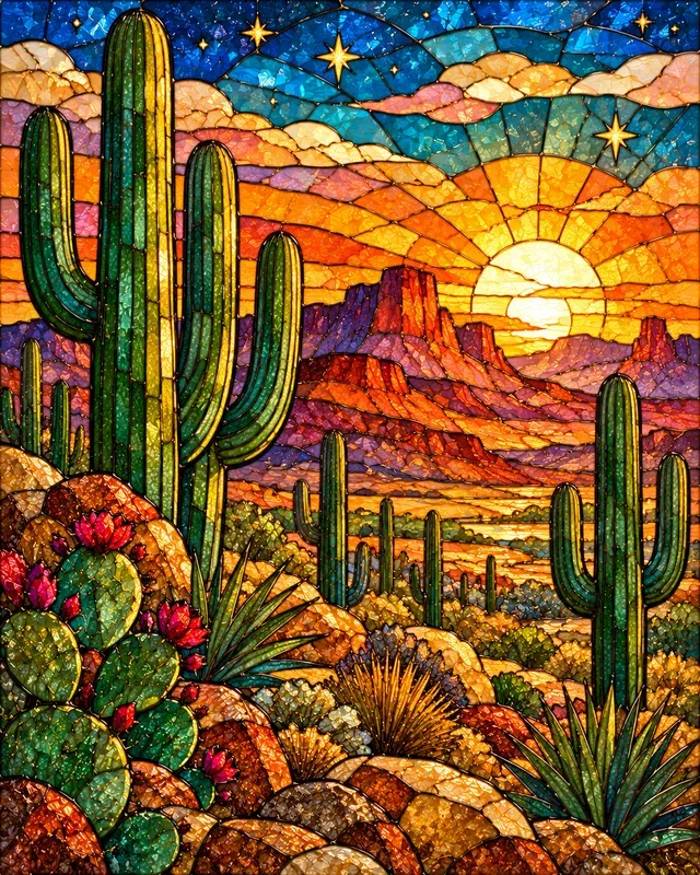 Stained Glass Nature Panels