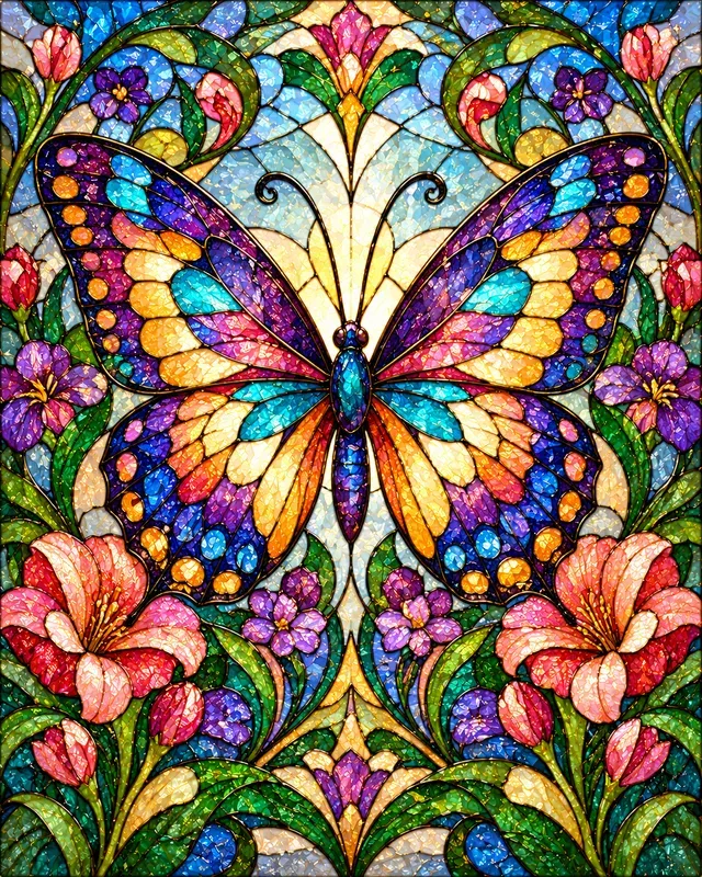 Stained Glass Nature Panels