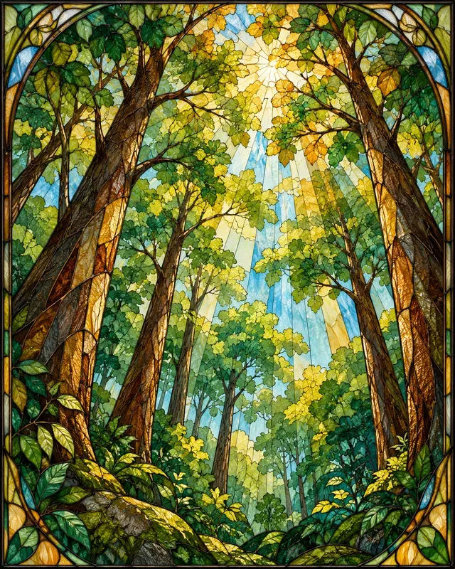 Stained Glass Nature Panels
