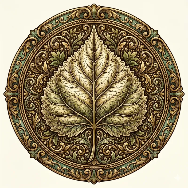 Antique Leaf Vein Emblems