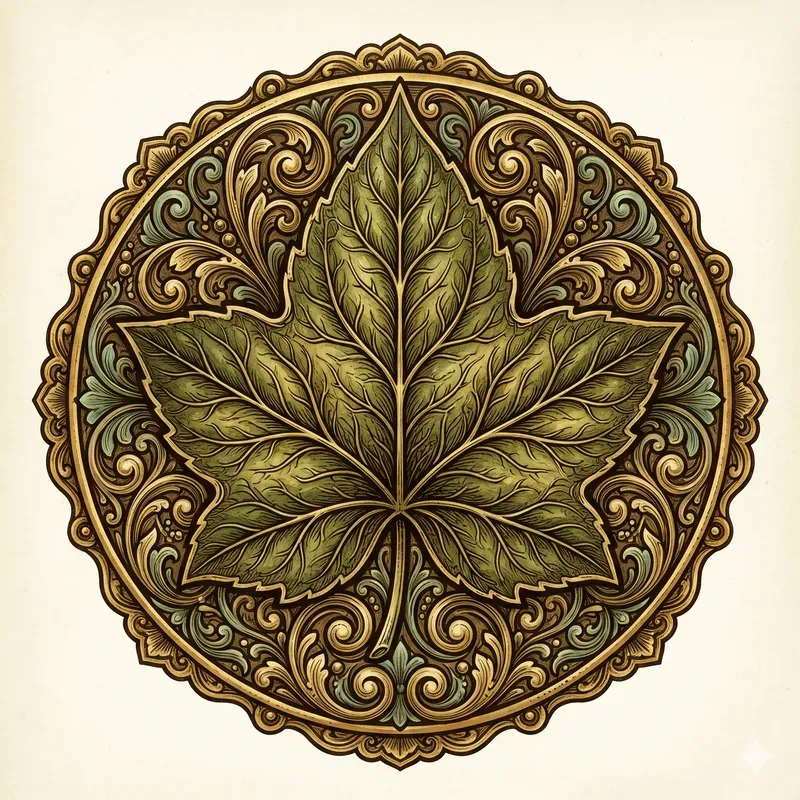 Antique Leaf Vein Emblems