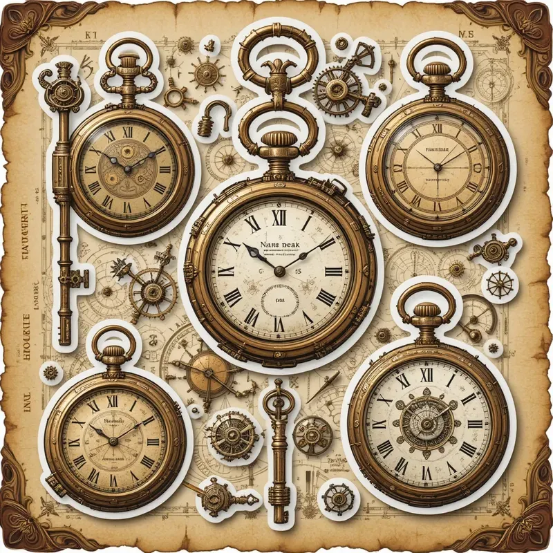 Steampunk Vintage Sticker Packs