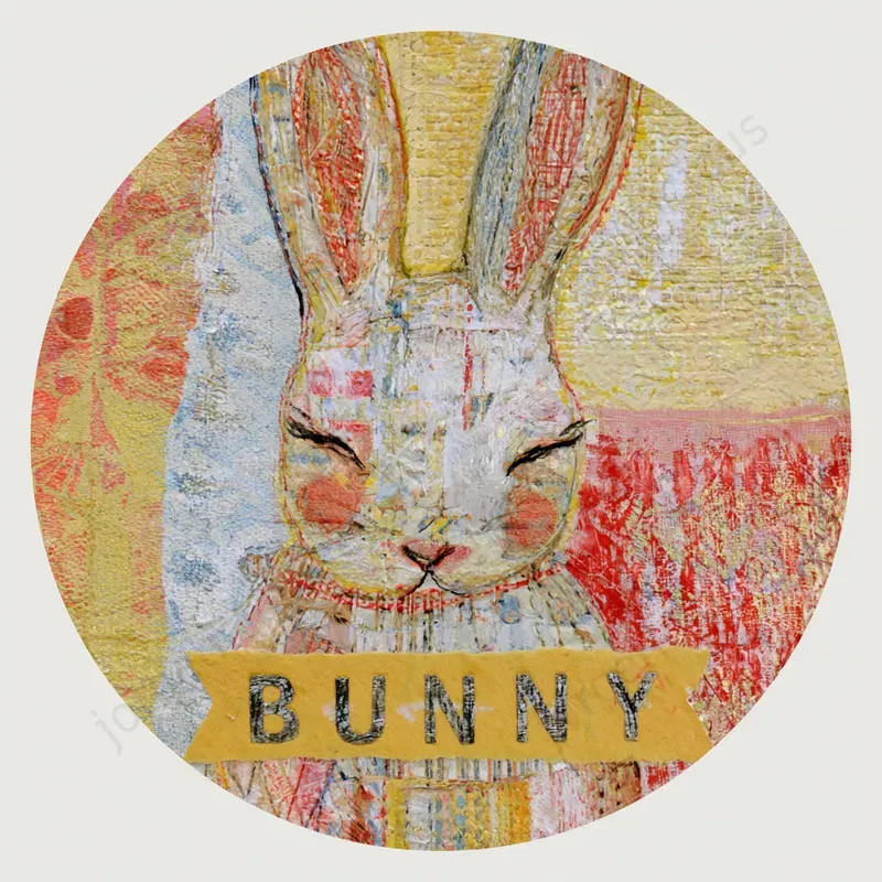 Vintage Textile Collage Stickers