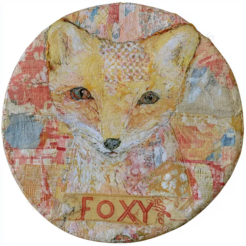 Vintage Textile Collage Stickers