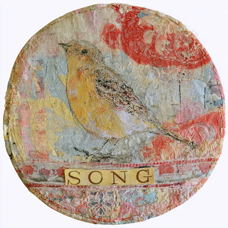 Vintage Textile Collage Stickers