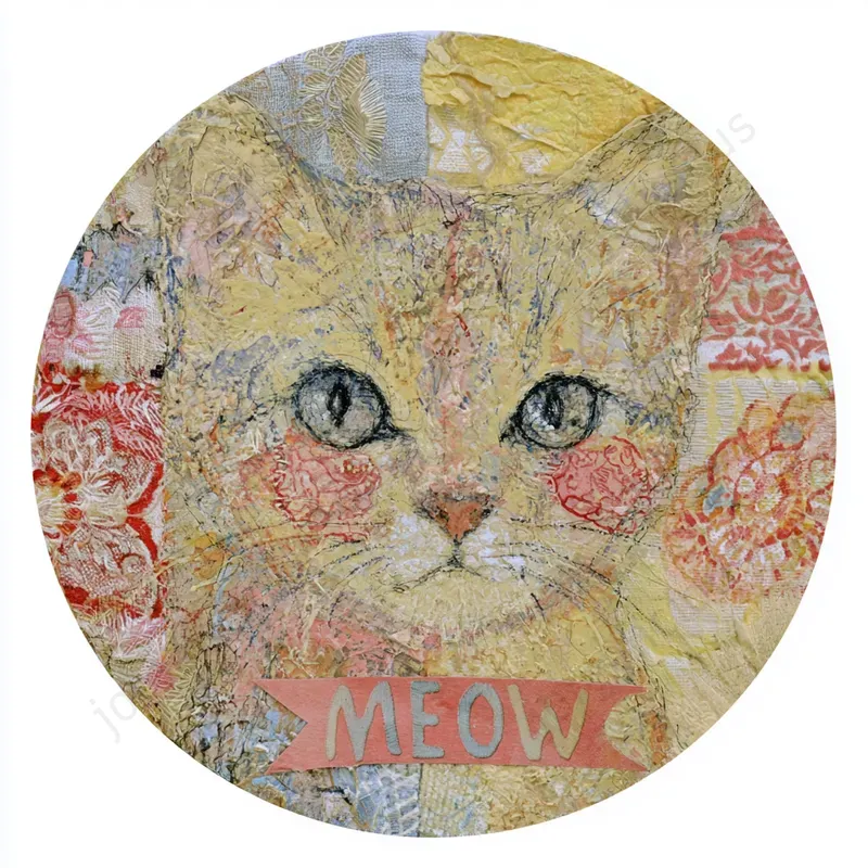 Vintage Textile Collage Stickers