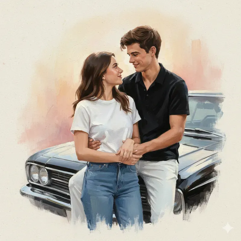 Romantic Couple Oil Paintings