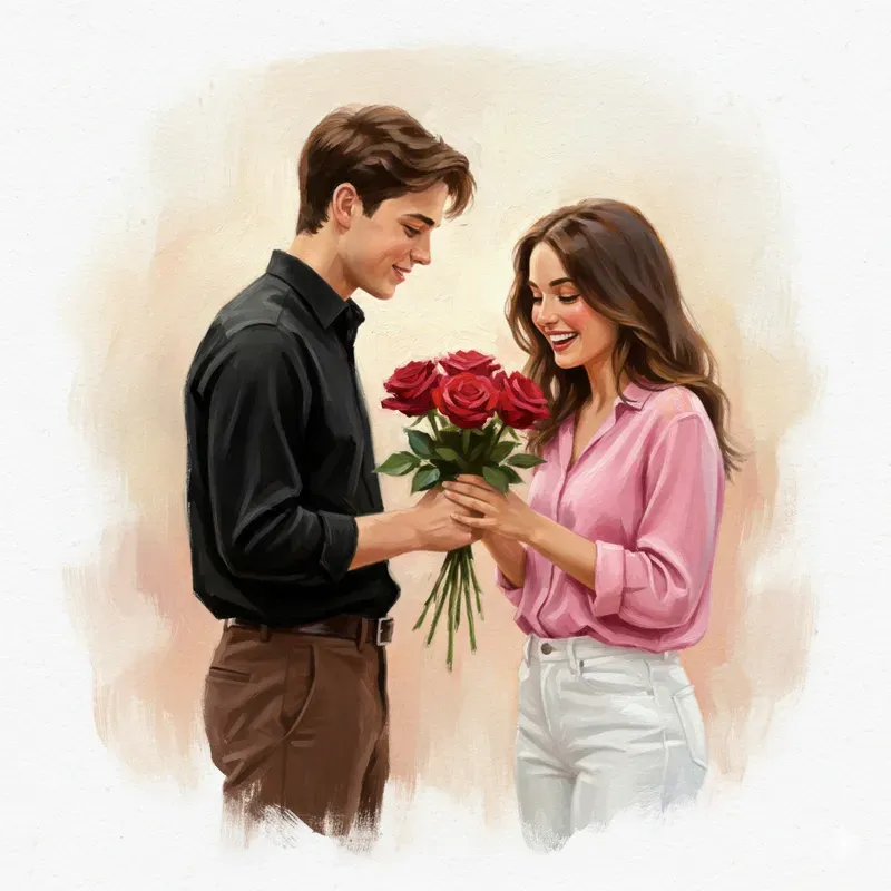 Romantic Couple Oil Paintings