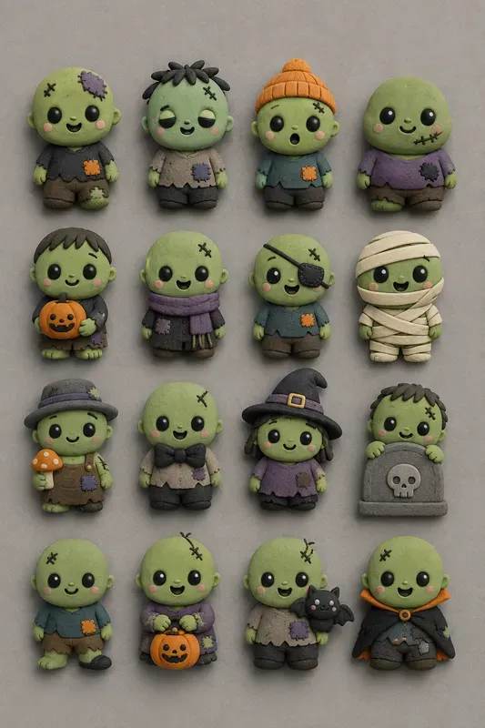Kawaii Halloween Clay Magnets