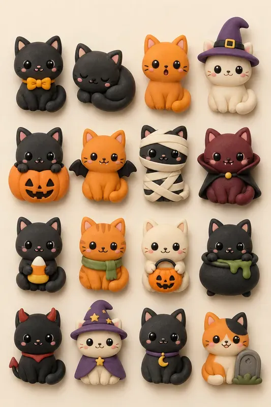 Kawaii Halloween Clay Magnets