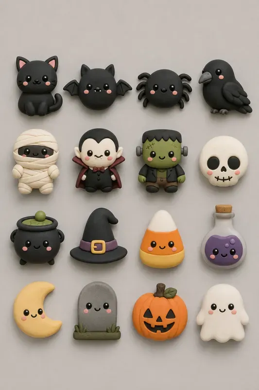 Kawaii Halloween Clay Magnets