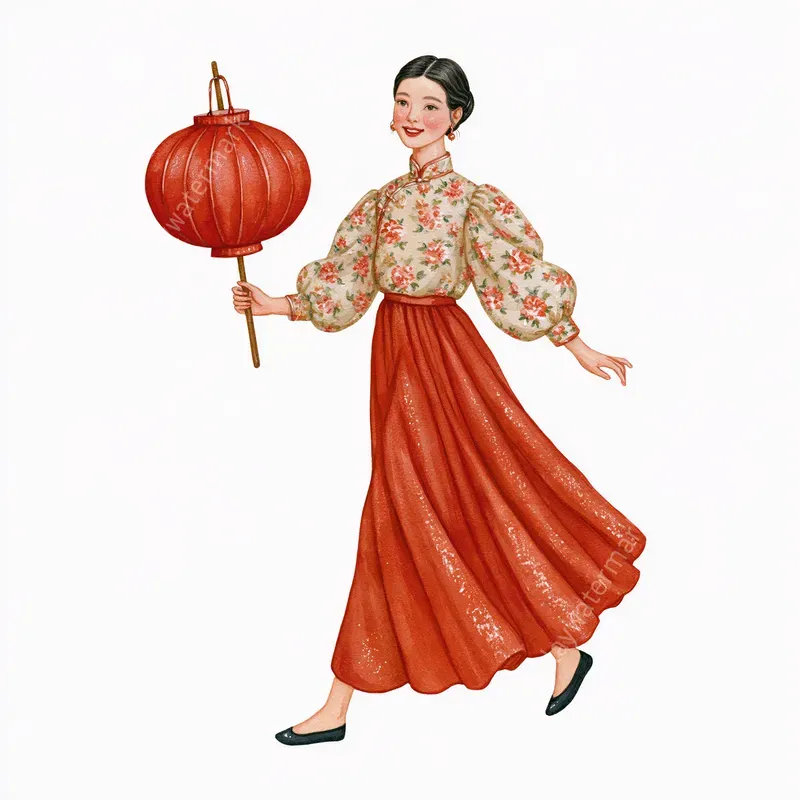 Chinese New Year Watercolor Clipart