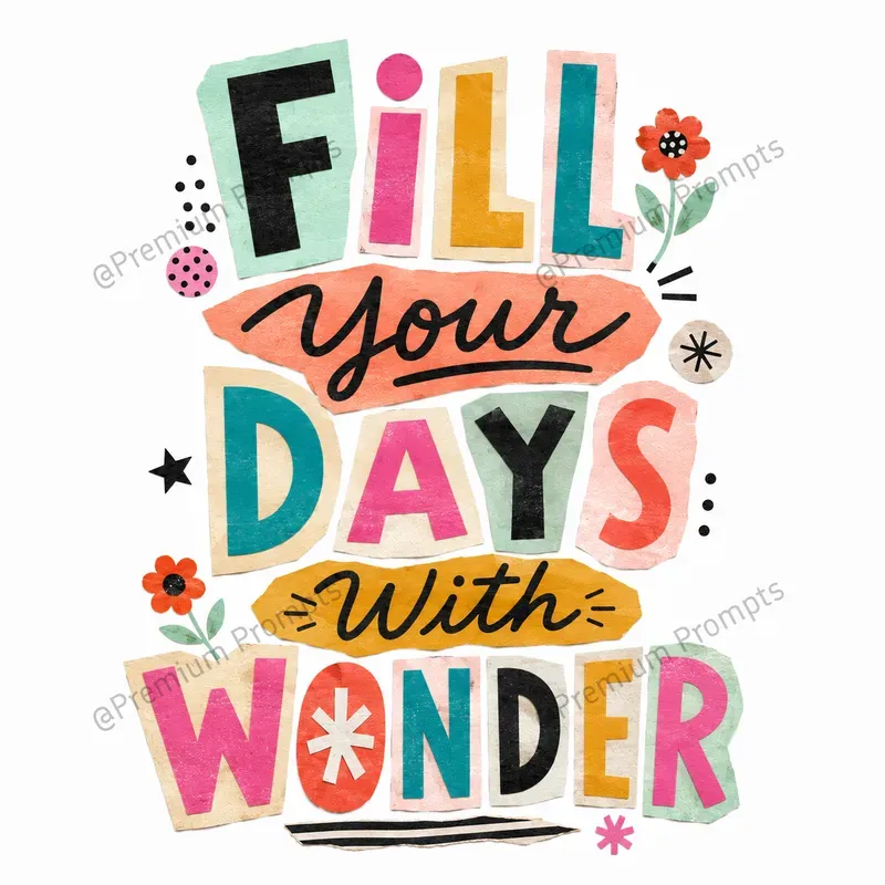 Whimsical Handmade Typography Collages