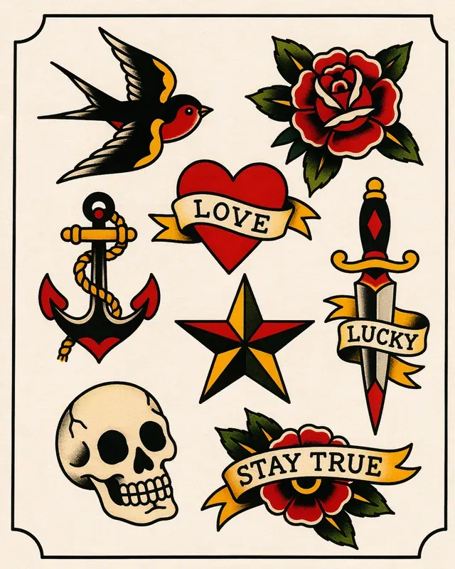 Tattoo Flash Sheet Designs