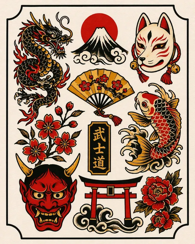 Tattoo Flash Sheet Designs