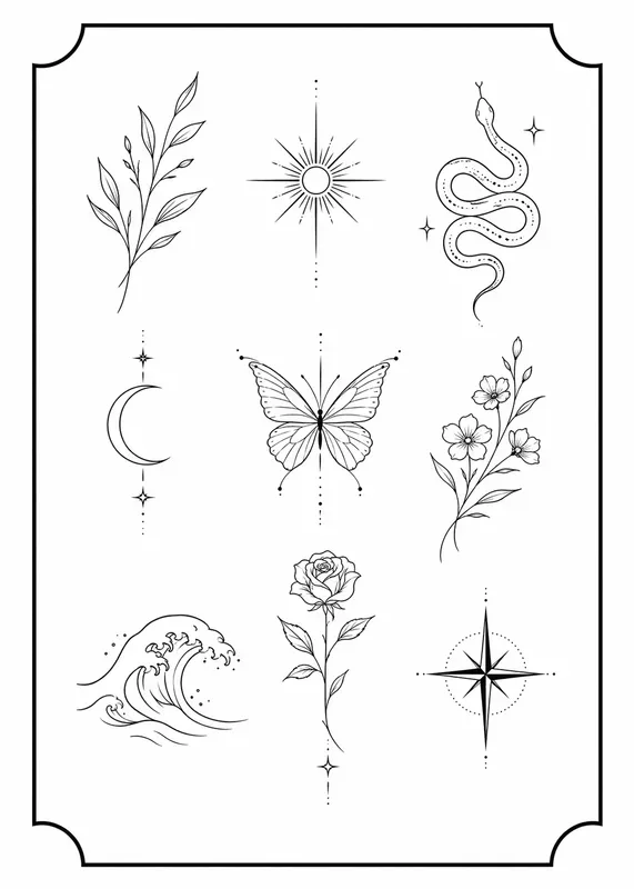 Tattoo Flash Sheet Designs