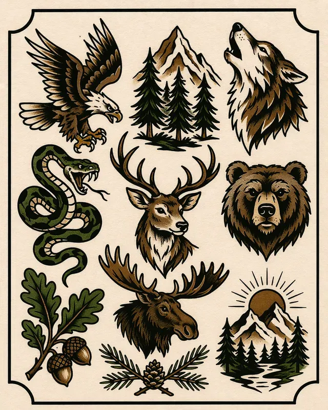 Tattoo Flash Sheet Designs