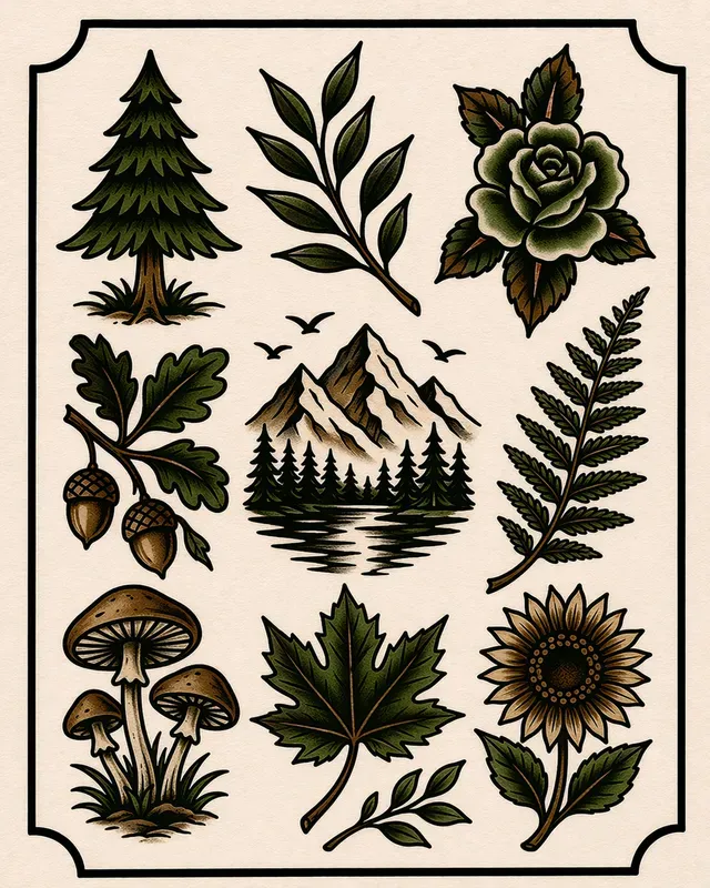 Tattoo Flash Sheet Designs