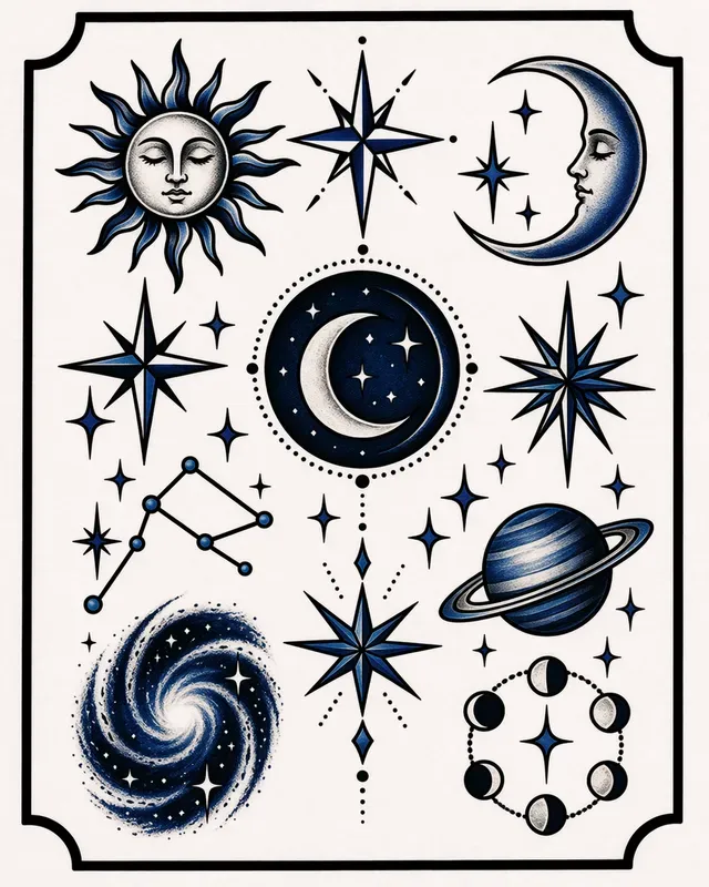 Tattoo Flash Sheet Designs