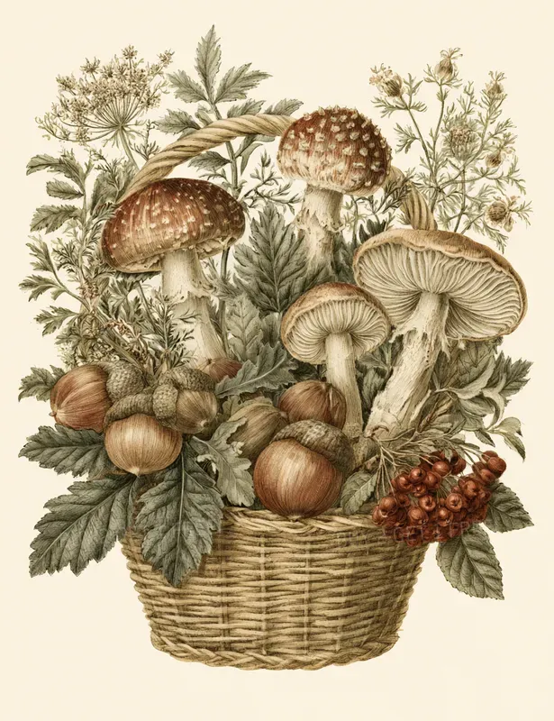 Vintage Botanical Whimsical Illustrations