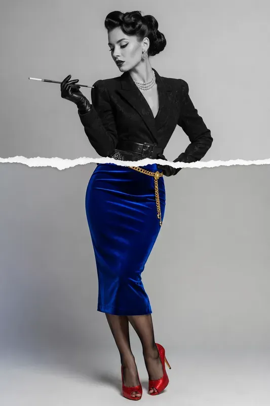 Torn Paper Split Color Fashion