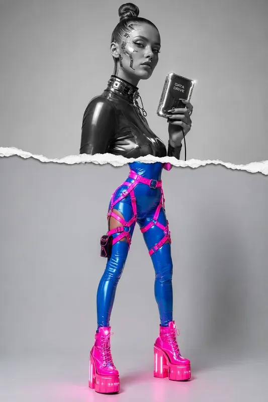 Torn Paper Split Color Fashion