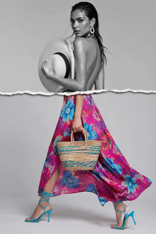 Torn Paper Split Color Fashion