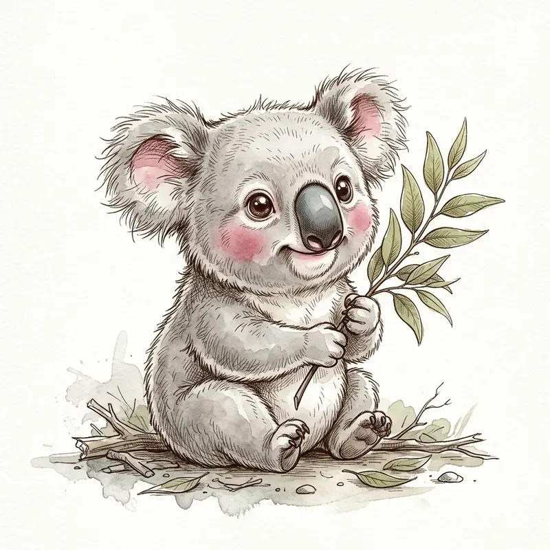 Watercolor Baby Animal Sticker Pod Art