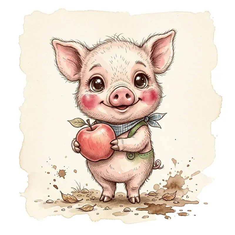 Watercolor Baby Animal Sticker Pod Art