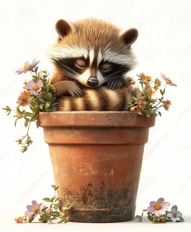 Whimsical 3D Watercolor Baby Animals