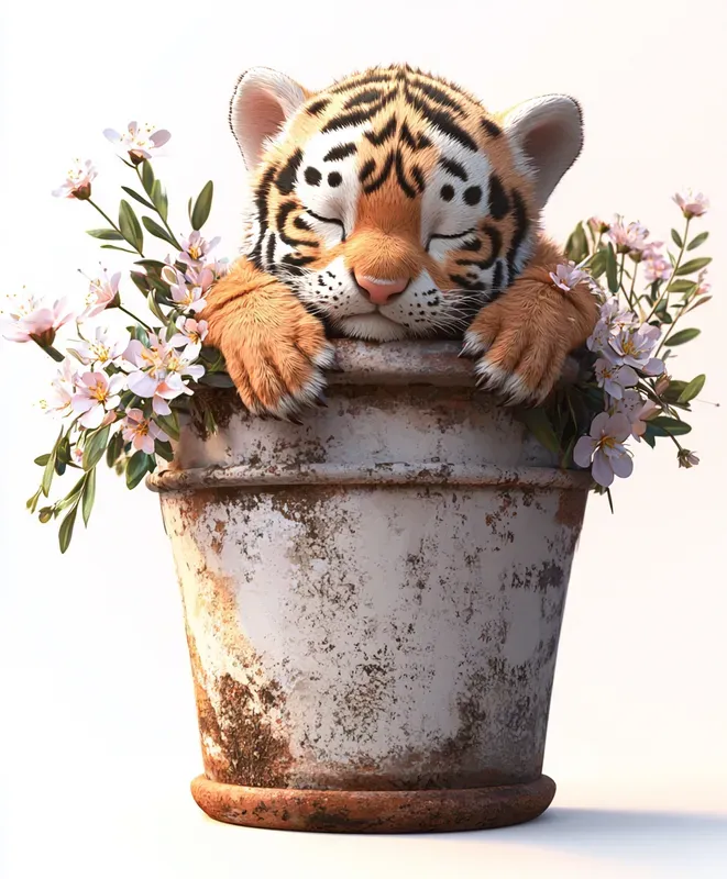 Whimsical 3D Watercolor Baby Animals