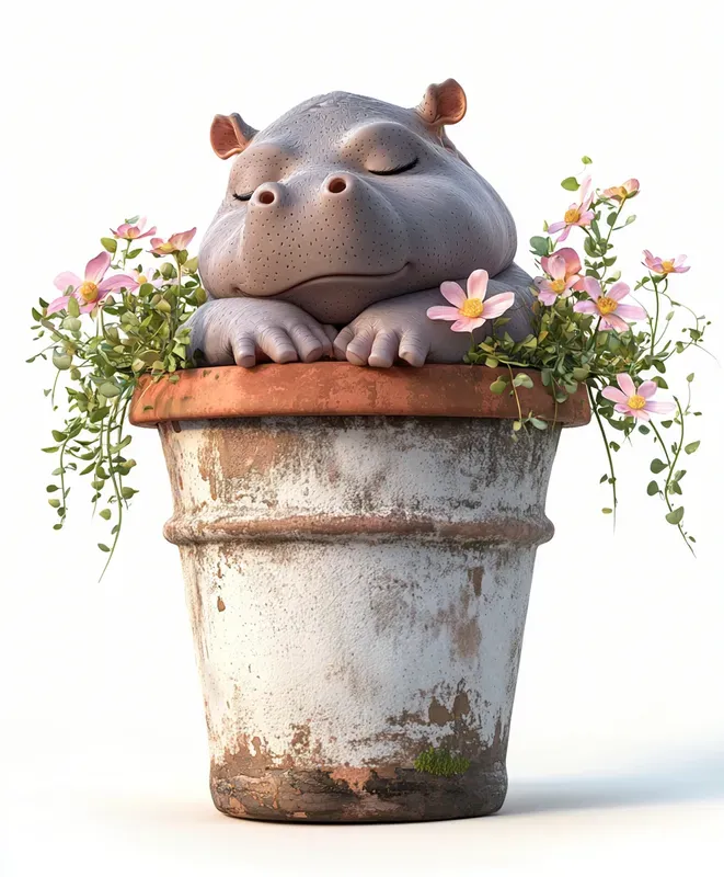 Whimsical 3D Watercolor Baby Animals
