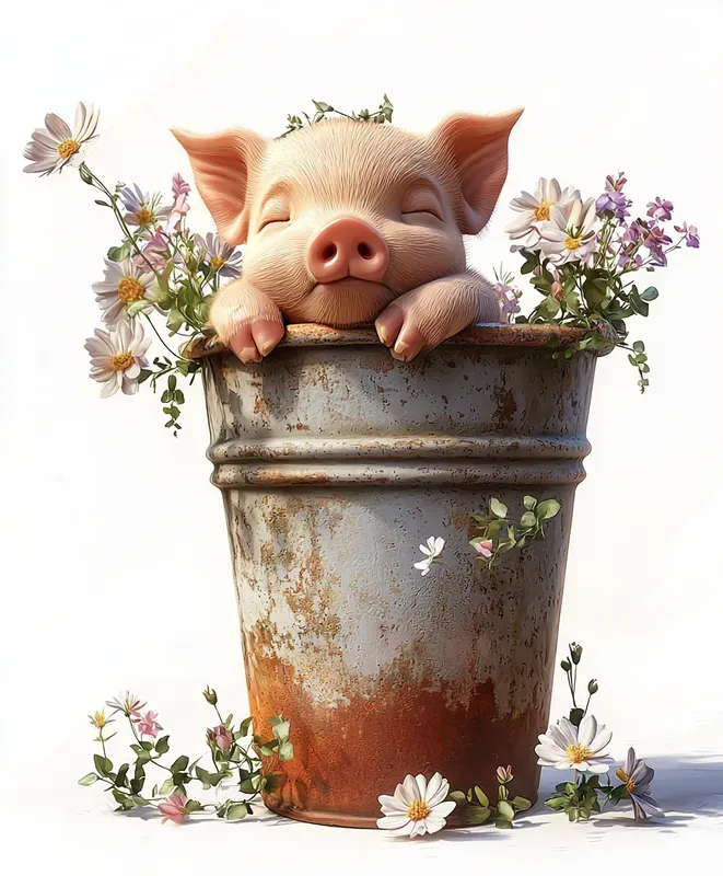 Whimsical 3D Watercolor Baby Animals
