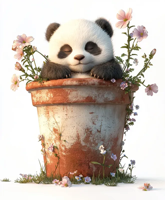 Whimsical 3D Watercolor Baby Animals