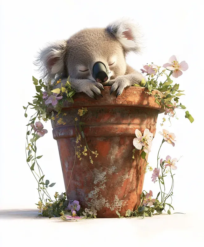 Whimsical 3D Watercolor Baby Animals