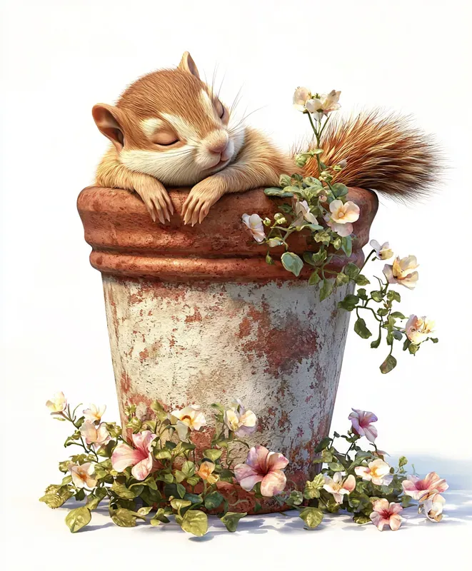 Whimsical 3D Watercolor Baby Animals
