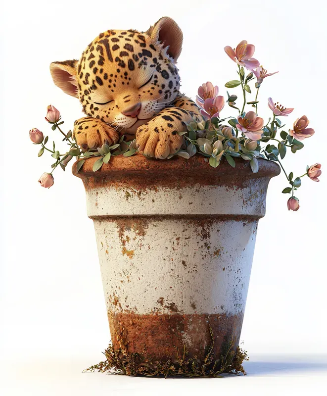 Whimsical 3D Watercolor Baby Animals