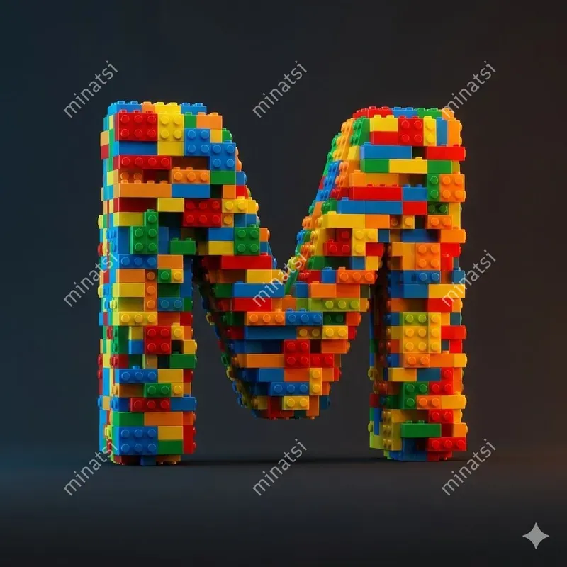 Hyperrealistic 3D Material Alphabets