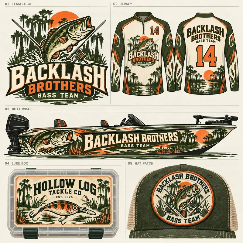 Bass Fishing Team Jersey Boat Wrap Kits