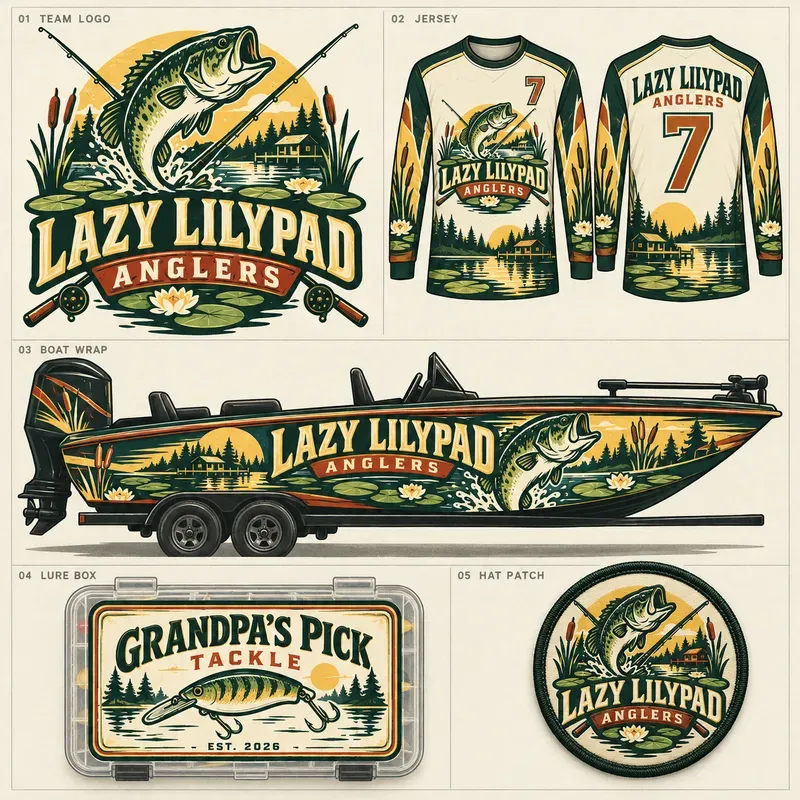 Bass Fishing Team Jersey Boat Wrap Kits