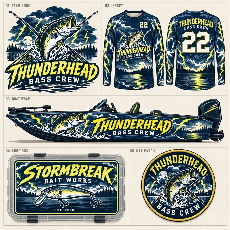 Bass Fishing Team Jersey Boat Wrap Kits