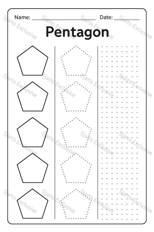 Color Trace Draw Shapes Worksheets